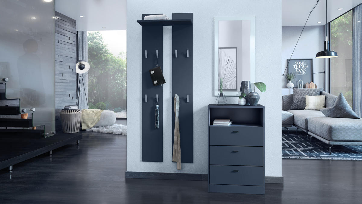 KOMMODE Pino Fronten in Anthrazit matt - Dunkelgrau/Anthrazit, Holzwerkstoff (56/86.5/36cm) - Vladon