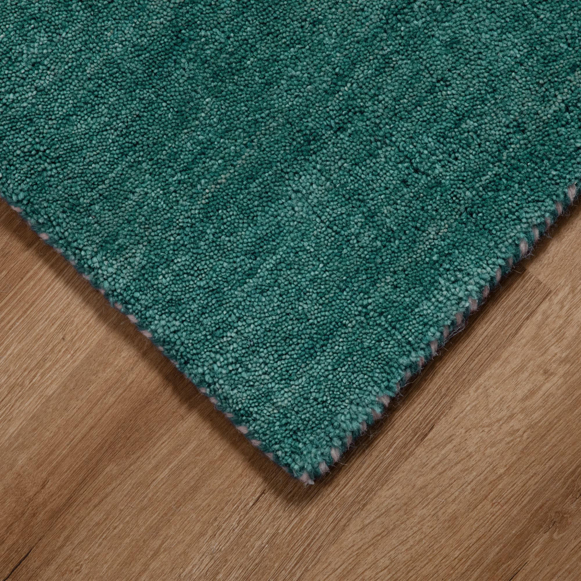 Thumbnail - Steffensmeier Wollteppich, Türkis, Naturmaterialien, Quadratisch, 200x200 cm, für Fußbodenheizung geeignet, antistatisch...