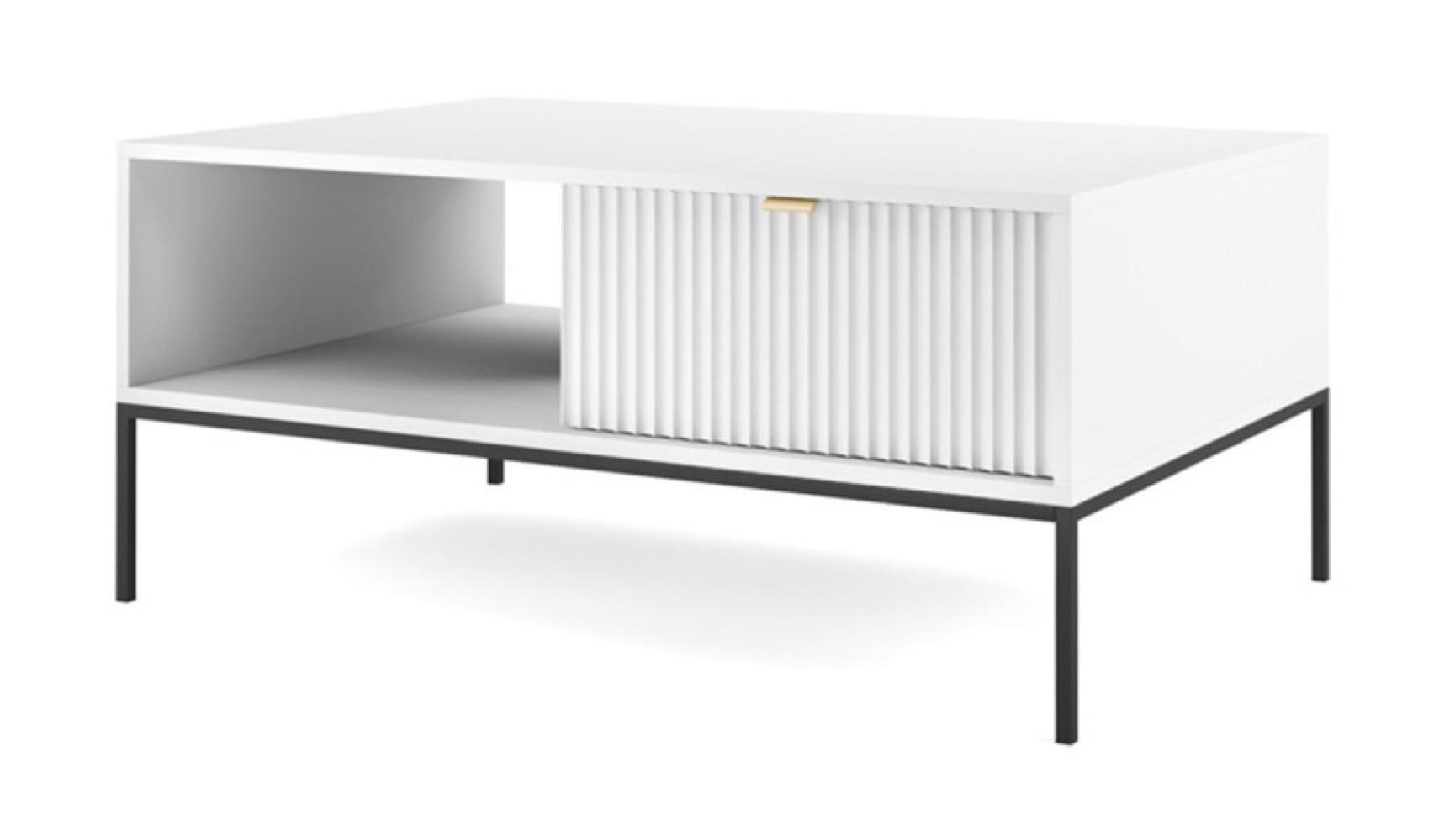 TISCH Weiß NEW Schwarz Mit Metallgestell 68x68x46 cm - Schwarz/Weiß, Holzwerkstoff (68/68/46cm) - Sepro Meble