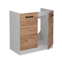 SPÜLENUNTERSCHRANK R-Line Goldkraft Eiche 80 cm ohne Arbeitsplatte - Honigeiche/Eiche Wotan, Holzwerkstoff (80/81.6/46cm) - Vicco