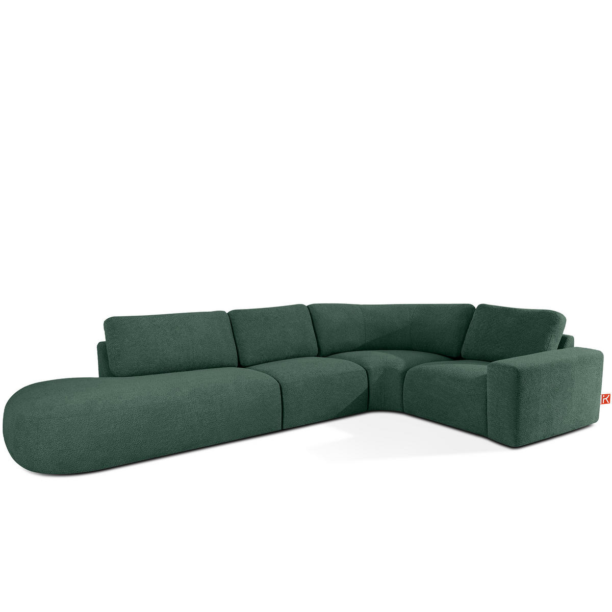 ECKSOFA LINKS ZUCCO, Grün - Grün, Holz/Holzwerkstoff (224/373cm) - KONSIMO®