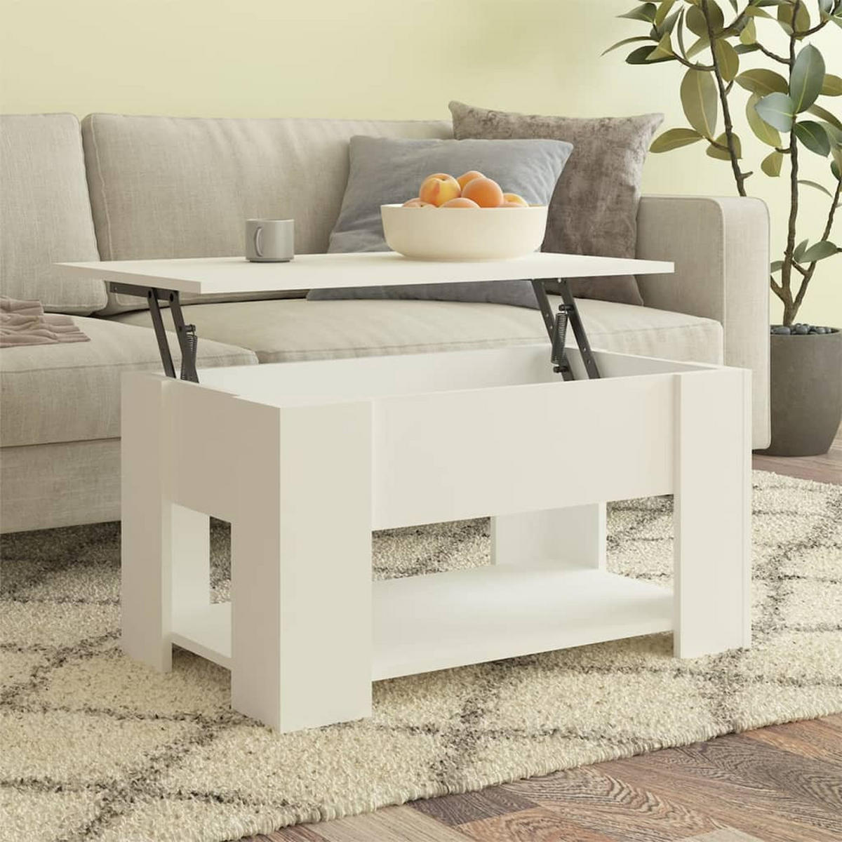 COUCHTISCH Weiß 79x49x41 cm Holzwerkstoff - Weiß, Holzwerkstoff (79/49/41cm) - furnicato