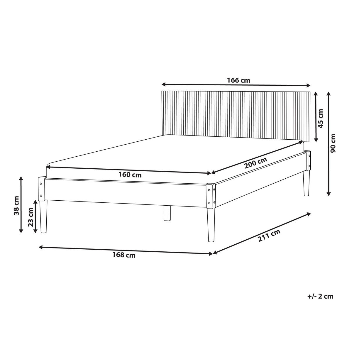 POSTELJA z letvenim dnom 160/200 borov les svetlo rjava Ambazac - svetlo rjava/rjava, les (160/200cm) - Beliani