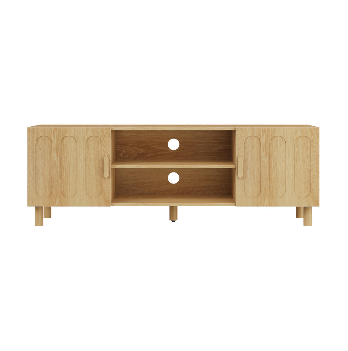 TV-LOWBOARD 140/40/48 cm eichefarben aus MDF mit Stauraum - Eichefarben, Holzwerkstoff (40/46/140cm) - OKWISH