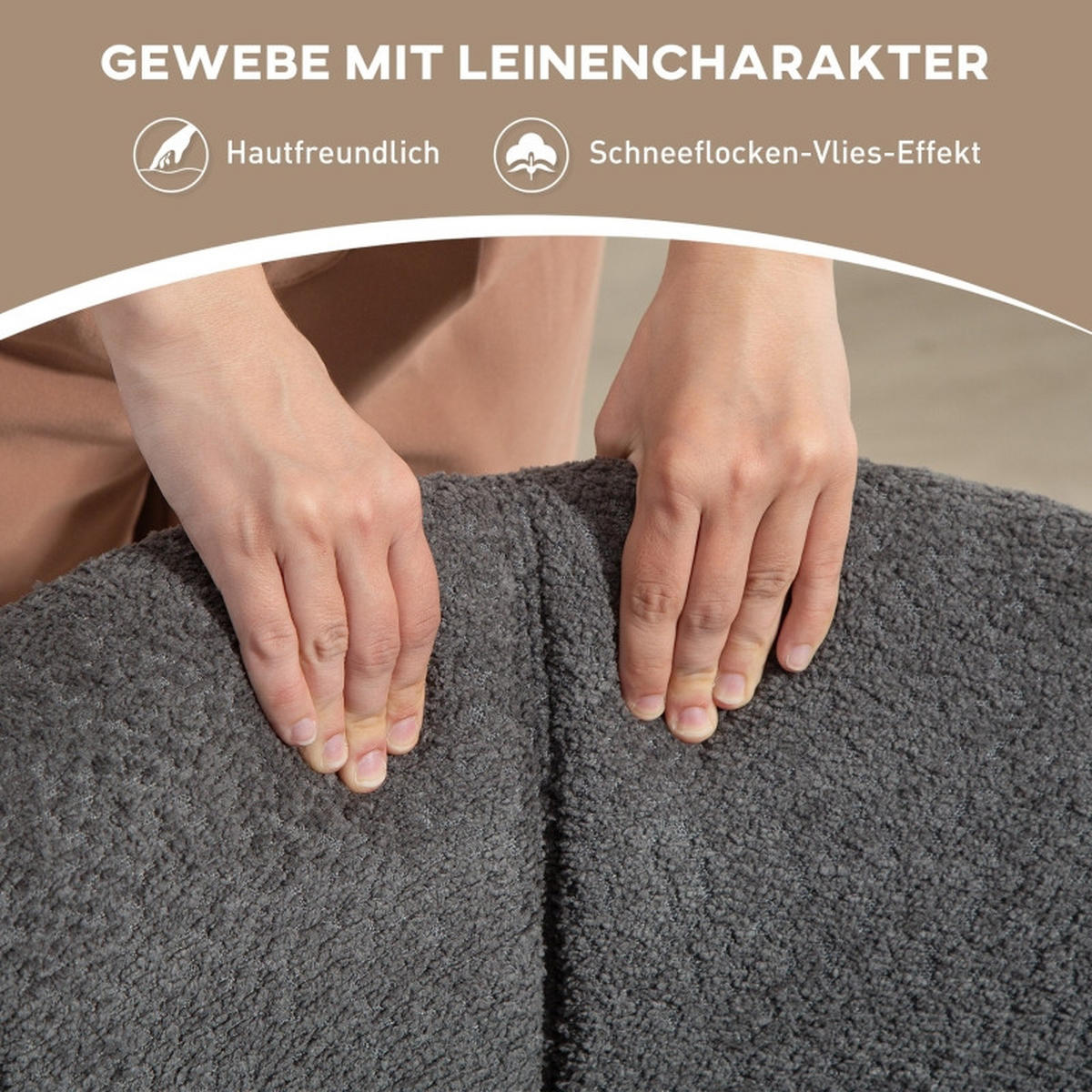 SESSEL Leinen Grau drehbar - Grau, Textil/Metall (58.5/78.5/59cm) - WISHDOR