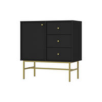 KOMMODE TORINO 84/86/41 cm mit 3 Schubladen 1 Türen Graphitfarben - Graphitfarben, Holzwerkstoff (84/86/41cm) - MASSENO