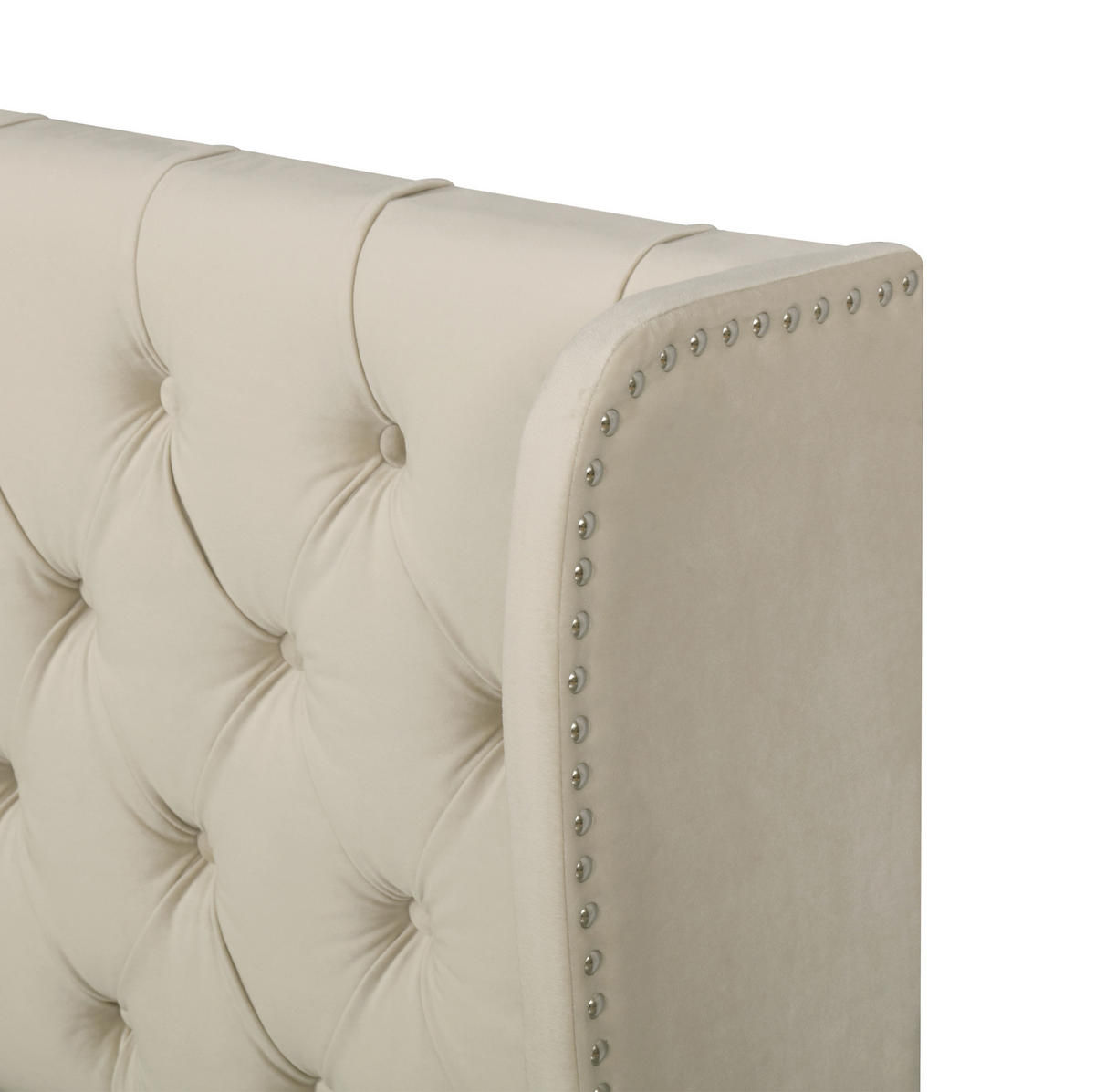POLSTERBETT mit Bettkasten 140x200 cm Samt Beige inkl. Lattenrost - Beige, Metall (140/200cm) - Meubliv