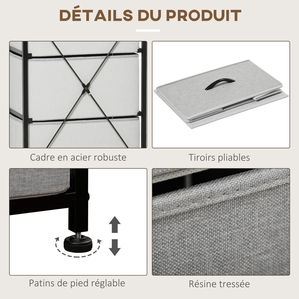 KOMMODE Grau Schwarz 45/30/116 cm - Grau, Textil (45/116/30cm) - PANGIVO