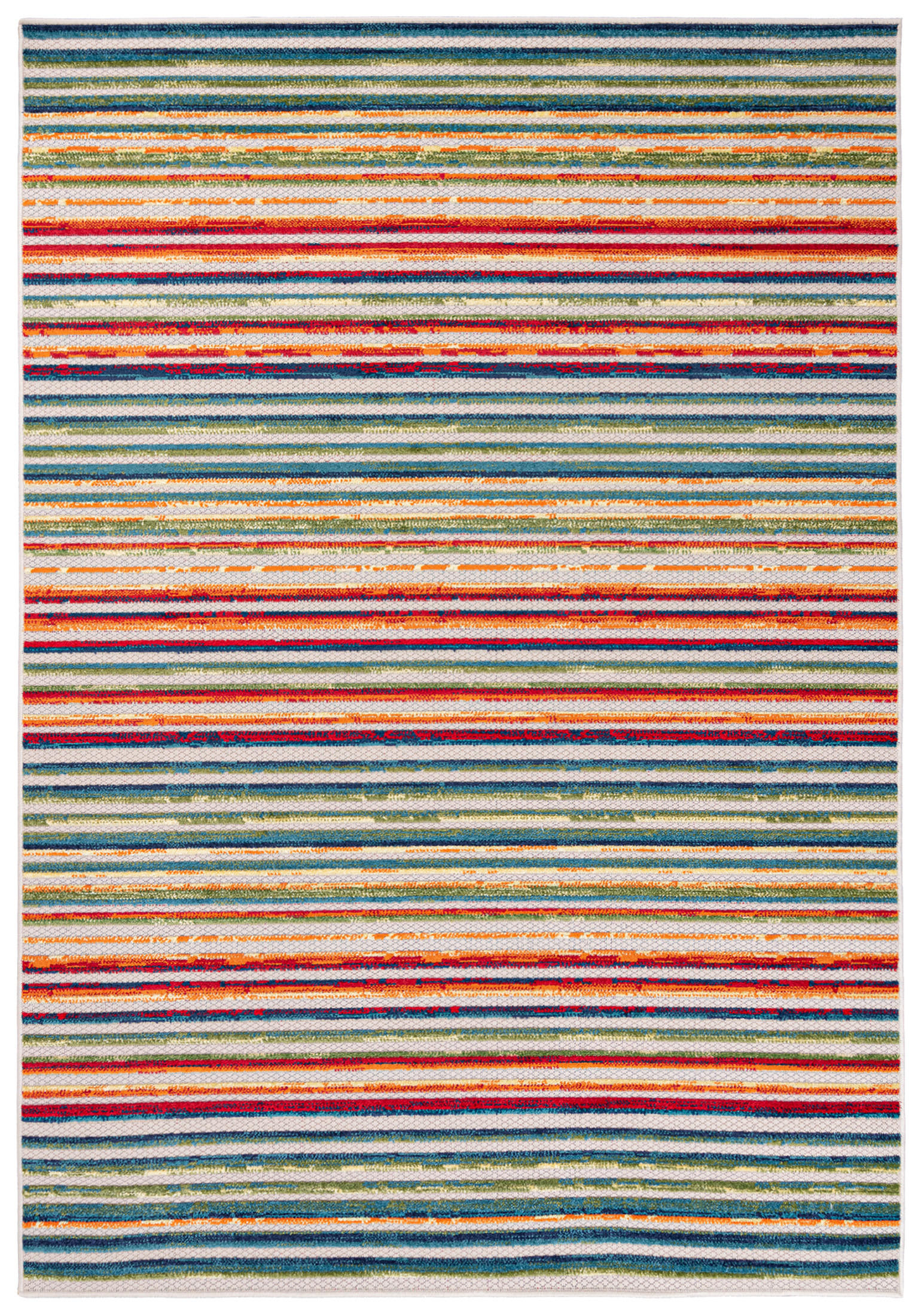 TEPPICH In-Outdoor Bunte Abstract, Streifen - Kurzflor Rechteckig - 140 x 200 cm - Multicolor, Textil (140/200cm) - Mazovia