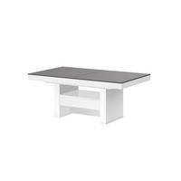 COUCHTISCH rechteckig Anthrazit matt Weiß Hochglanz Höhenverstellbar ausziehbar 12/75/55 cm - Weiß Hochglanz/Anthrazit, Holzwerkstoff (75/120/55cm)