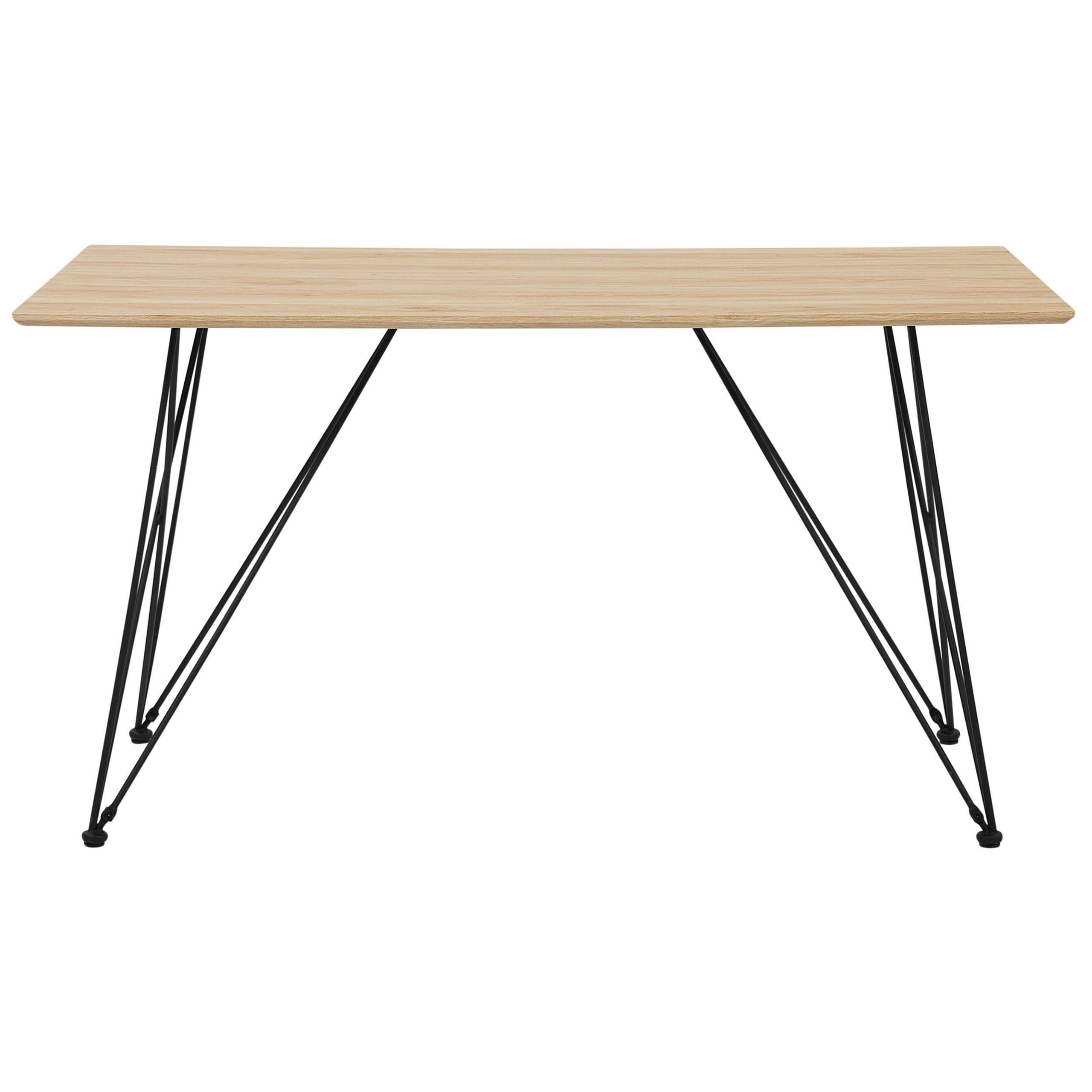 ESSTISCH 140/80/75 cm Hellbraun, Schwarz Rechteckig Kenton - Hellbraun, Holzwerkstoff (140/80/75cm) - Beliani