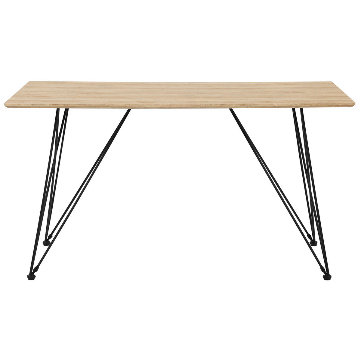 ESSTISCH 140/80/75 cm Hellbraun, Schwarz Rechteckig Kenton - Hellbraun, Holzwerkstoff (140/80/75cm) - Beliani