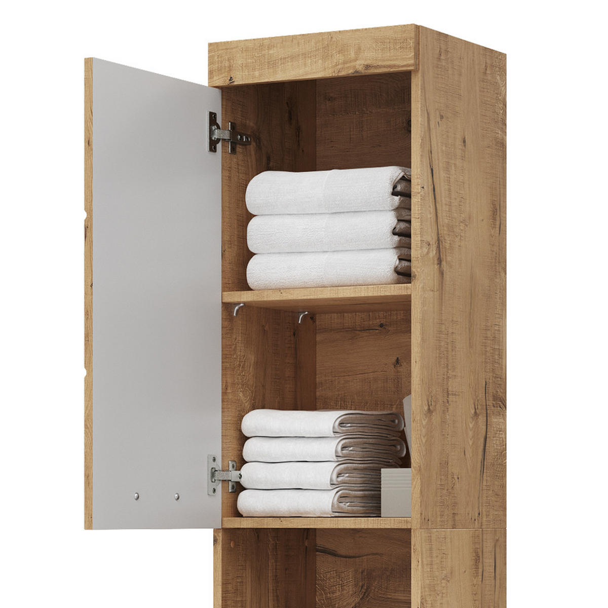 BADSCHRANK Luna Eiche Wotan 37 x 190 cm - Eiche Wotan, Holzwerkstoff (37/190/32.6cm) - Vicco