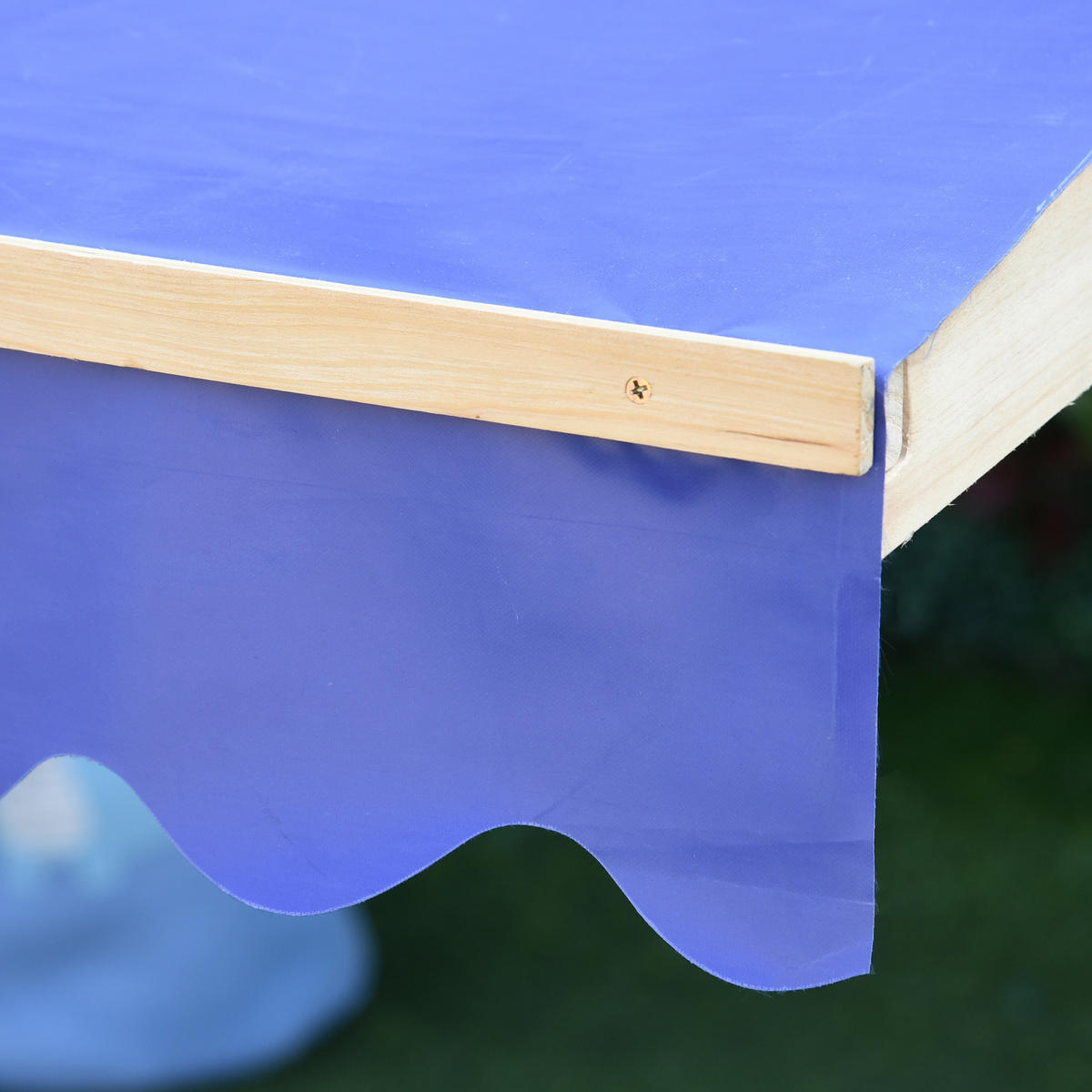 SANDKASTEN DE-18743 quadratisch mit verstellbarem Dach Naturholz - Blau, Holzwerkstoff (120/120/120cm) - ComfortXL
