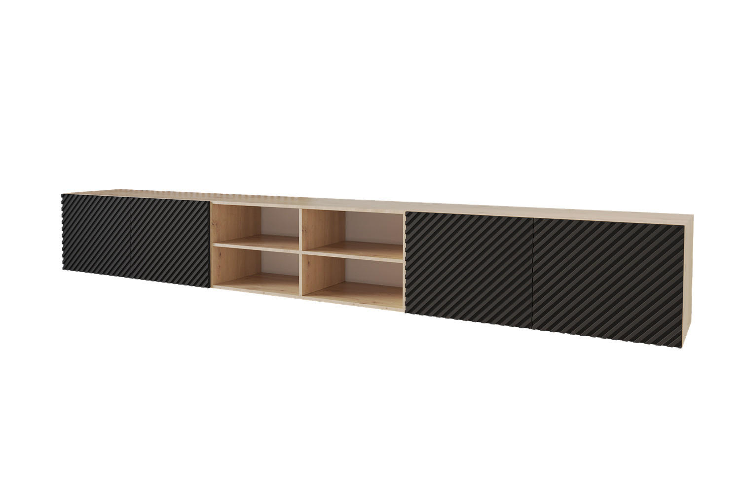 Altdecor Lowboard Schwarz 300x40x40 cm