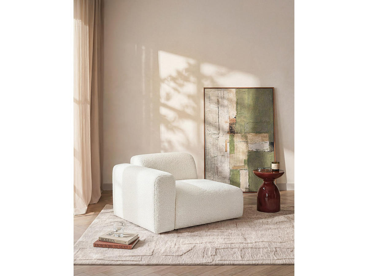 SESSEL mit gerader Rückenlehne - 1 Person - stoff - weiß Pogni - Weiß, Kunststoff/Textil (103/73/97cm) - Vente-Unique