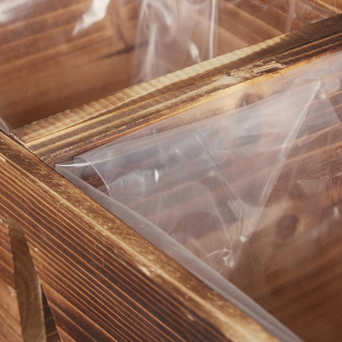 BLUMENKASTEN - Braun, Holz/Kunststoff (43.5/12.5/17.5cm) - Relaxdays