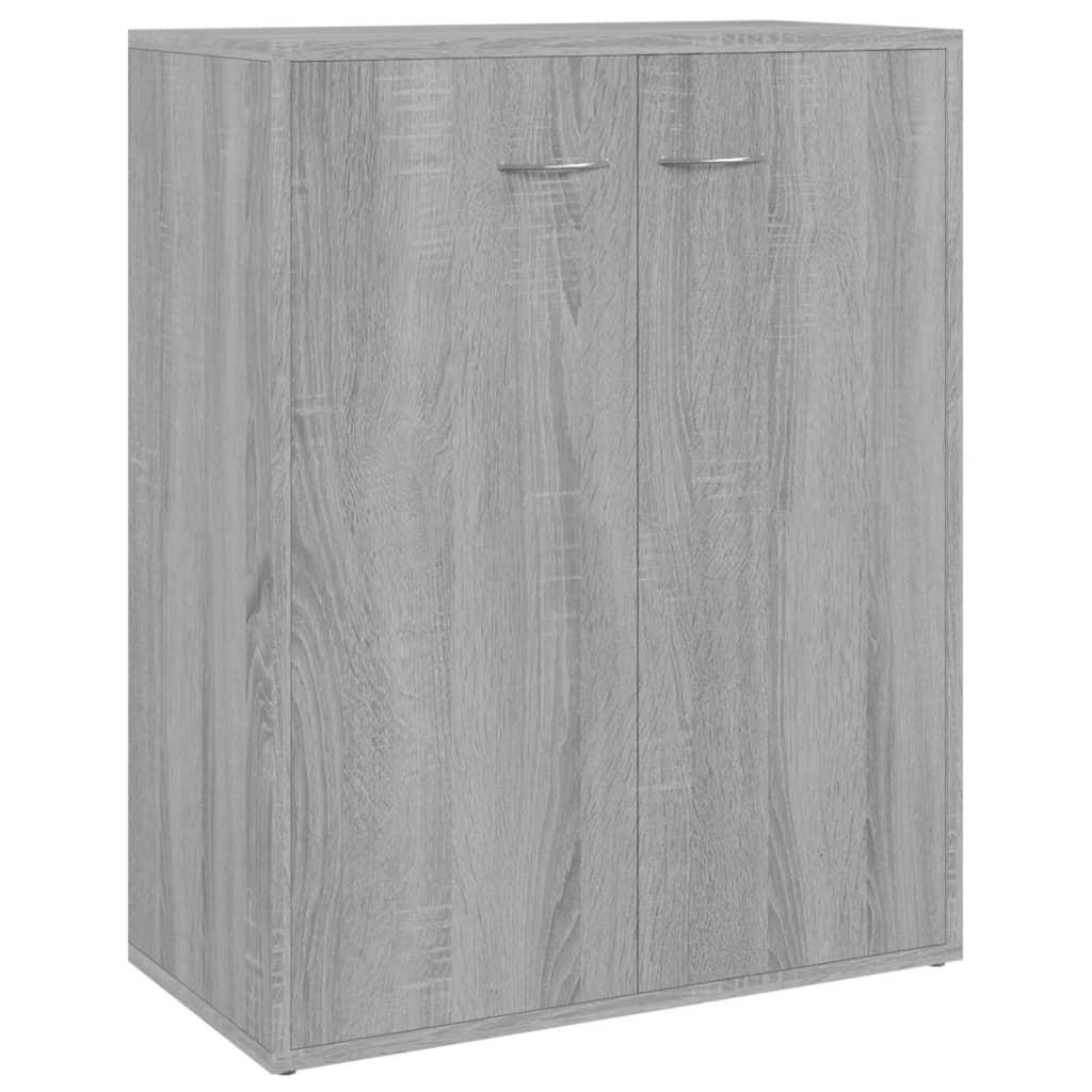 SIDEBOARD mit 2 Türen 60/30/75 cm aus Holzwerkstoff Grau Sonoma - Silbereichenfarben, Holz (60/75/30cm) - vidaXL