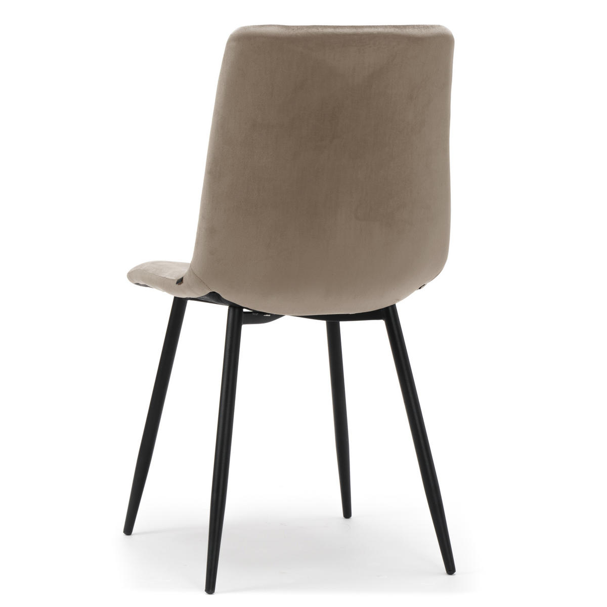 STUHL PARMA gepolsterter mit Steppung - dunkelbeige - Samt Velour - Beige/Schwarz, Textil/Metall (44/89/45cm) - NEW HOME