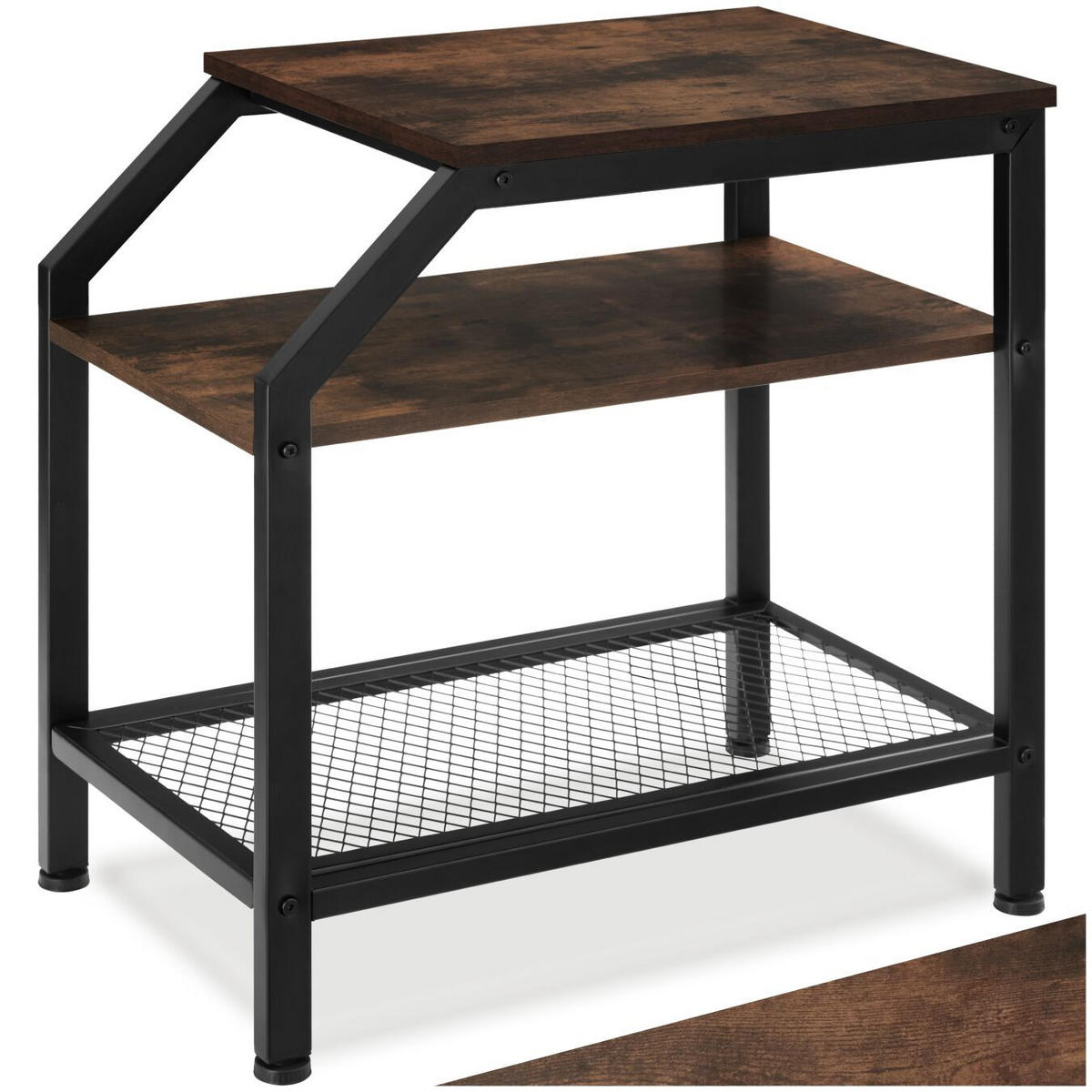 BEISTELLTISCH Plymouth,36,5 x 58,5 x 59,5 cm,Industrial Holz dunkel, rustikal - Rostfarben, Holz (58.5/36.5/59.5cm) - tectake