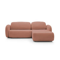 ECKSOFA OLIO L-Form Schlaffunktion mit Bettkasten, lose Rückenkissen, freistehend, RECHTS 248x174 cm Rose - Rosa, Holz/Textil (248/174cm) - DomoHome