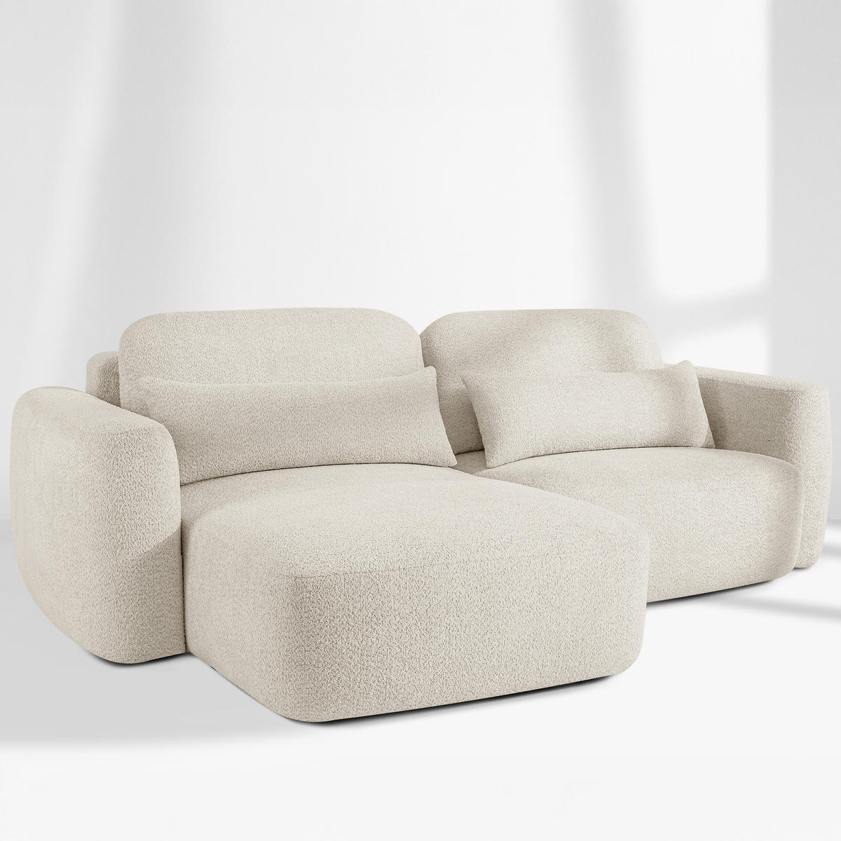 SITZGARNITUR ELOSA - Weiß, Holz/Textil (245/85/165cm) - KONSIMO®