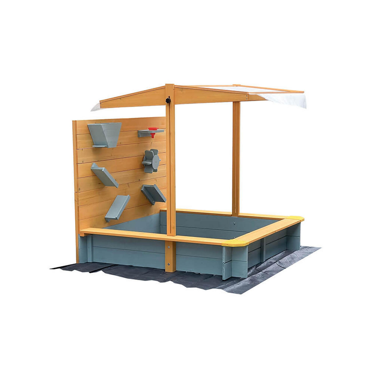 SANDKASTEN SANDY - Farbe: Holz/Grau - Braun/Grau, Holz (110/110/110cm) - Home Deluxe