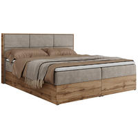 BOXBETT ALBERO 2 - 120/200 Beige Struktur - H3 - Beige, Holz/Textil (120/200cm) - MKS