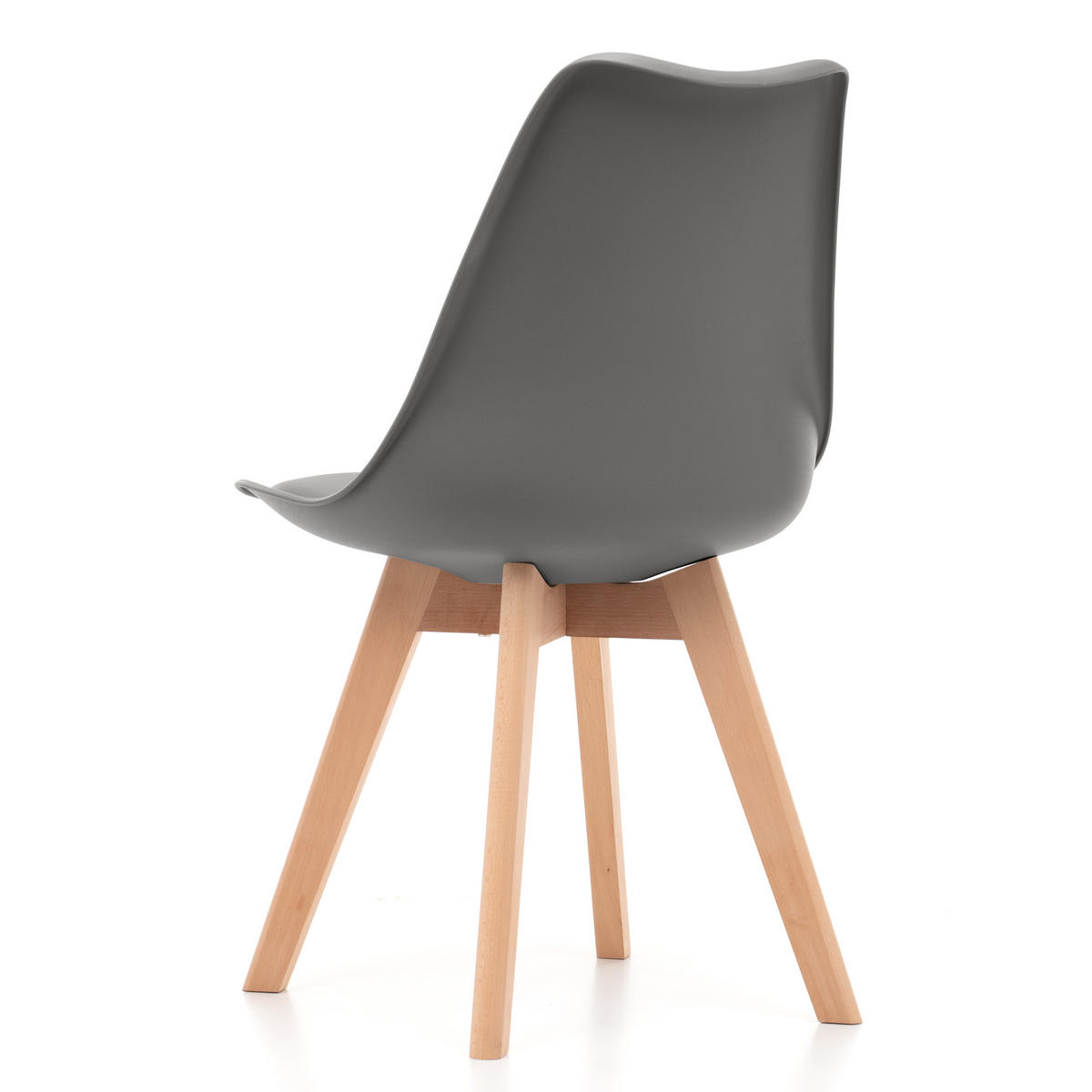 STUHL skandinavisch Dublin grau mit Kissen - Naturfarben/Grau, Holz/Kunststoff (49/83/54cm) - NEW HOME