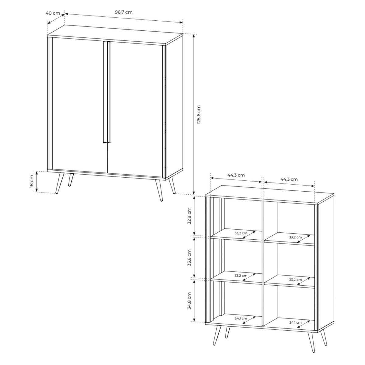 KOMMODE: Kaschmir, 96,7 x 125,6 x 40 cm - Kaschmir, Holzwerkstoff (96.7/125.6/40cm) - 3XE LIVING