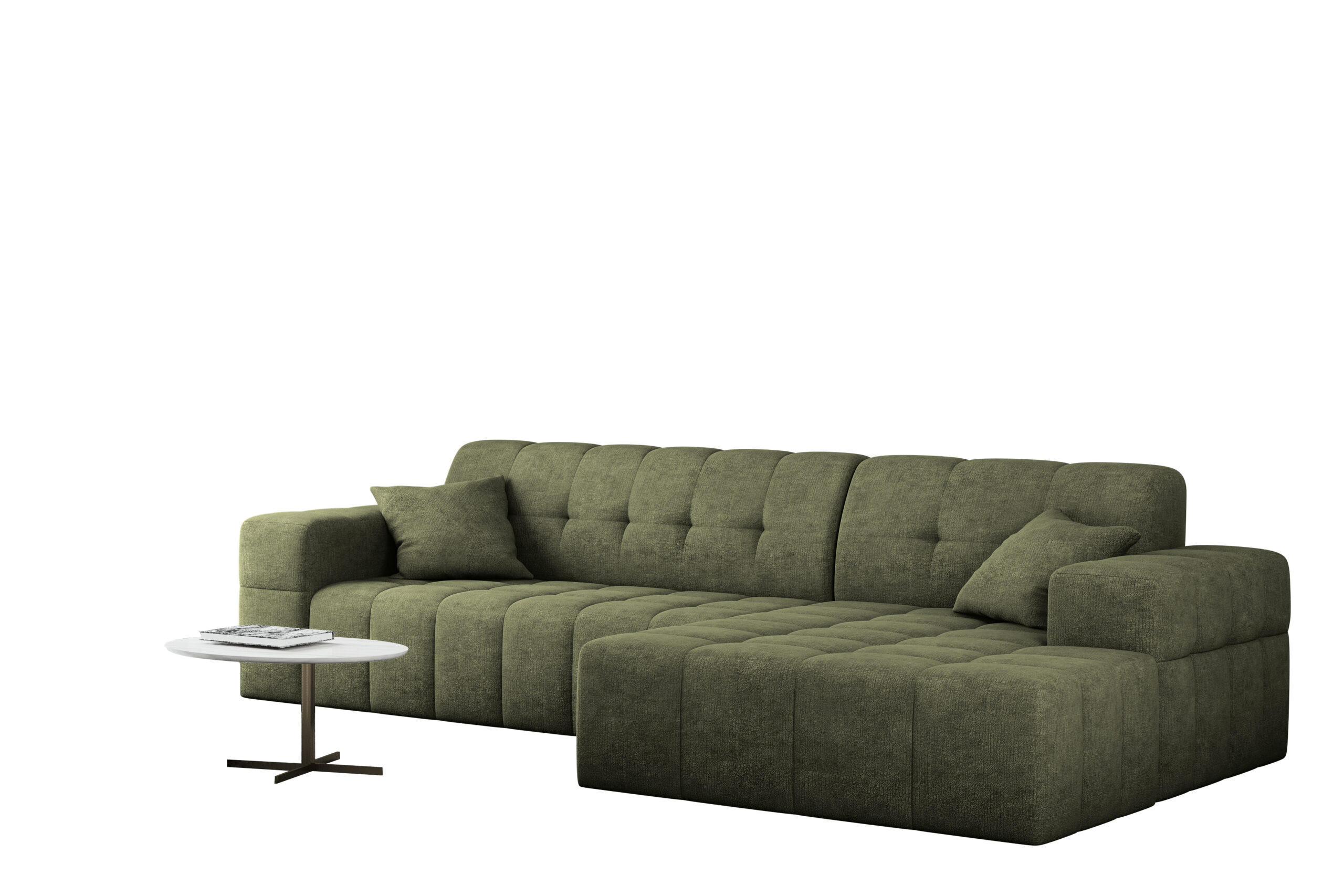 ECKSOFA NIMES Stoff Perfect Harmony Grün Rechts - Grün, Holz/Kunststoff (265/168cm) - Kaiser Möbel