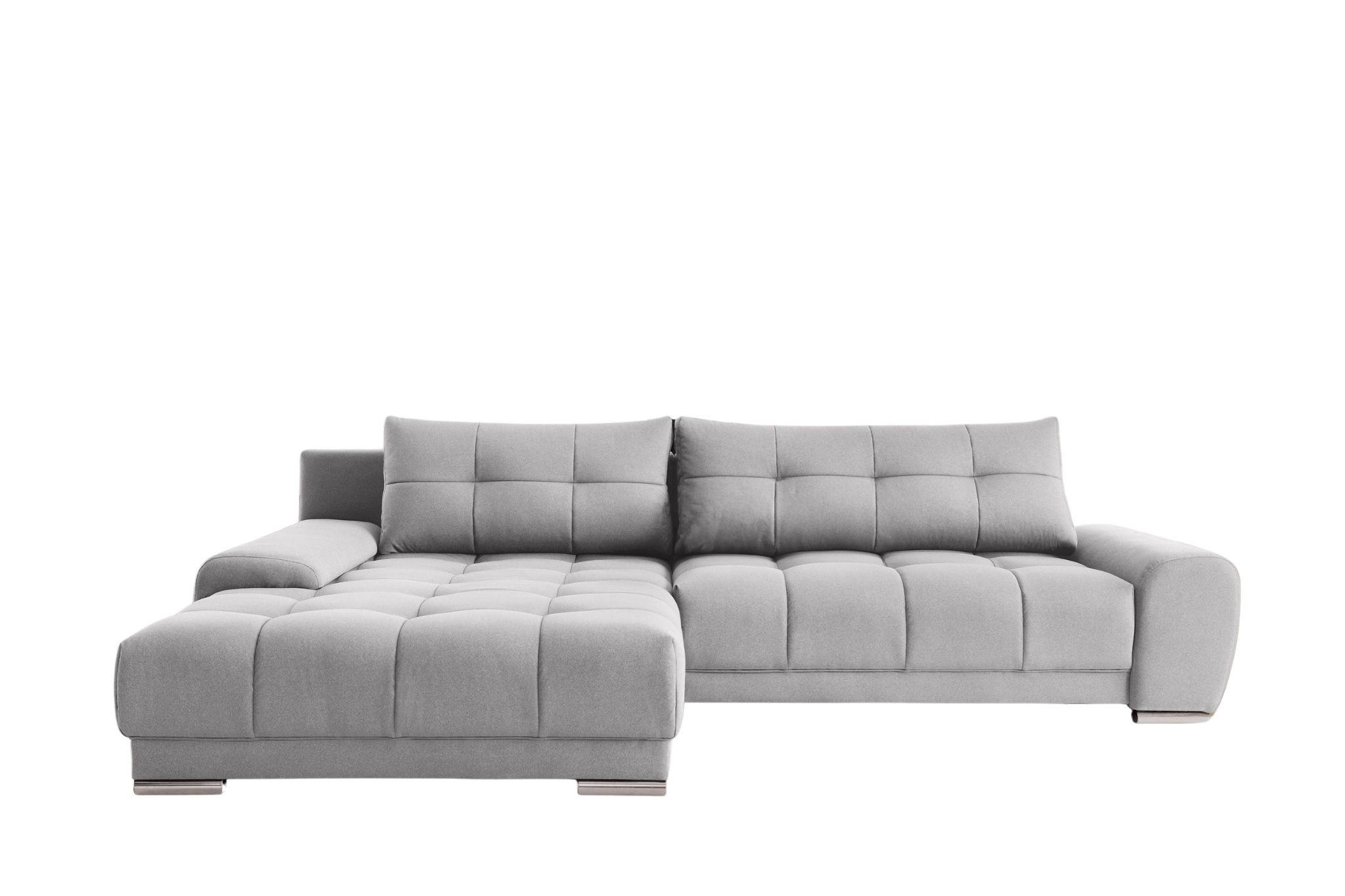ECKSOFA WAVE Mit Schlaffunktion, Stoff SORO, Hellgrau Links - Hellgrau, Holz (105/281cm) - Kaiser Möbel