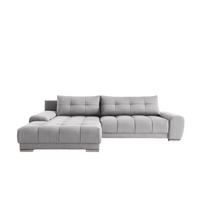 ECKSOFA WAVE Mit Schlaffunktion, Stoff SORO, Hellgrau Links - Hellgrau, Holz (105/281cm) - Kaiser Möbel