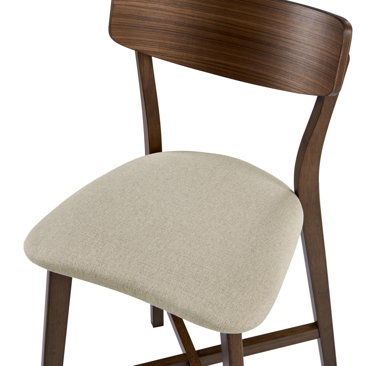 BARSTUHL 2er-Set Holz Braun/Beige Holly - Braun, Holz (49/93/54cm) - Beliani