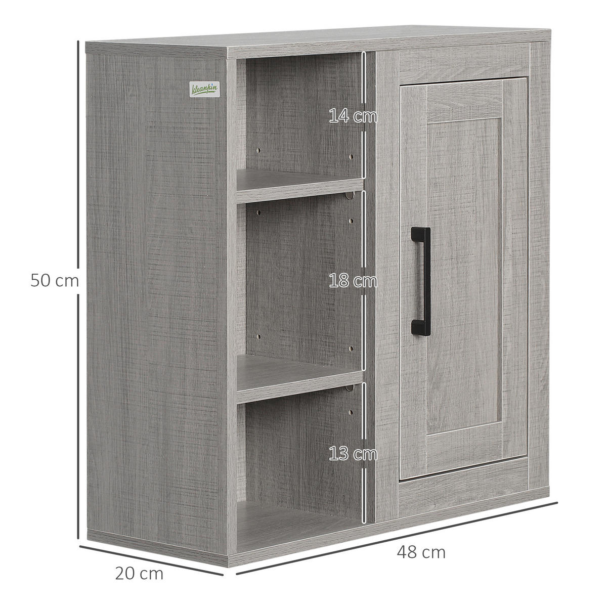 HÄNGESCHRANK Grau 1 Stück - Grau, Kunststoff (48/50/20cm) - GiPP