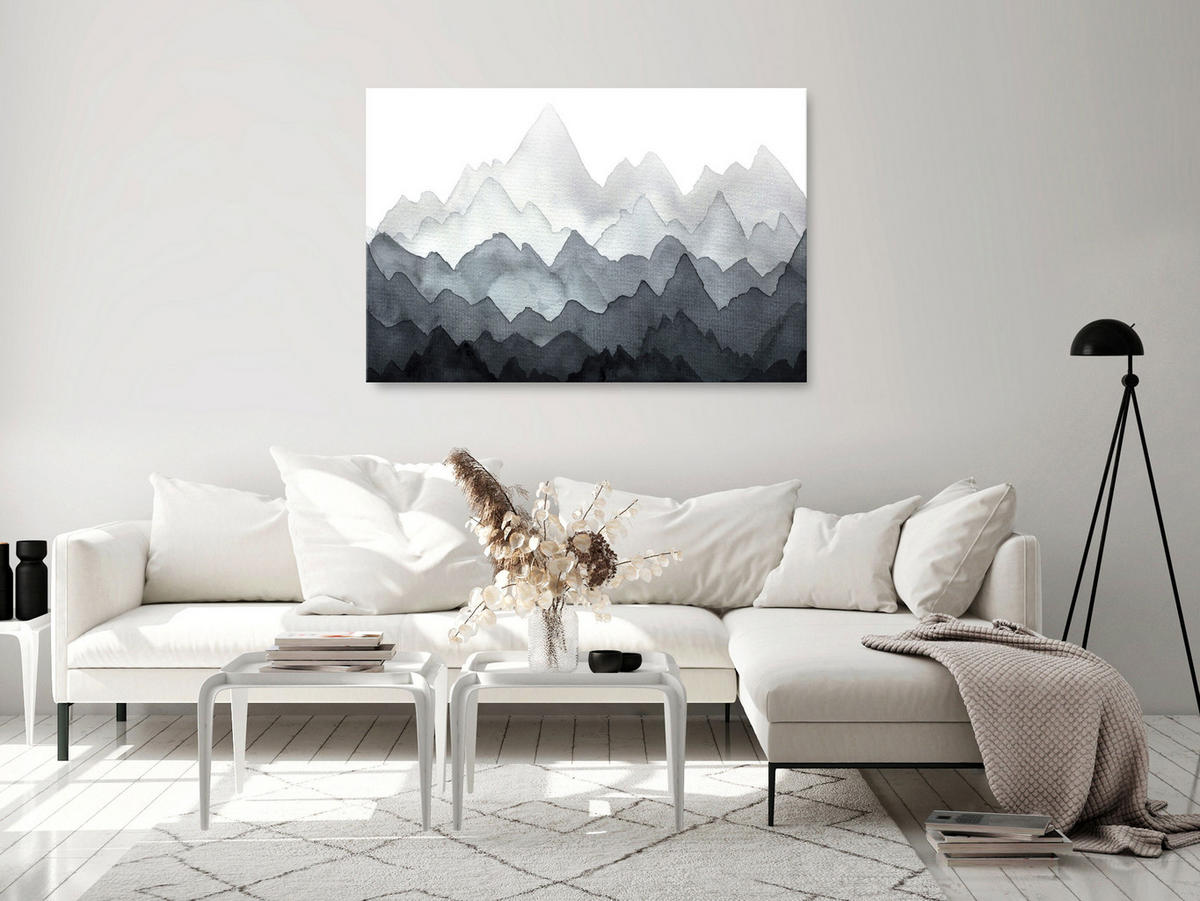KUNSTDRUCK Schwarz-Weiß 90/60 cm - Schwarz, Textil (90/60cm) - KUNSTLOFT