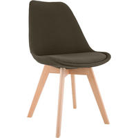STUHL Stoff Braun - Eukalyptusholzfarben/Braun, Holz/Textil (49/83/50cm) - CLP
