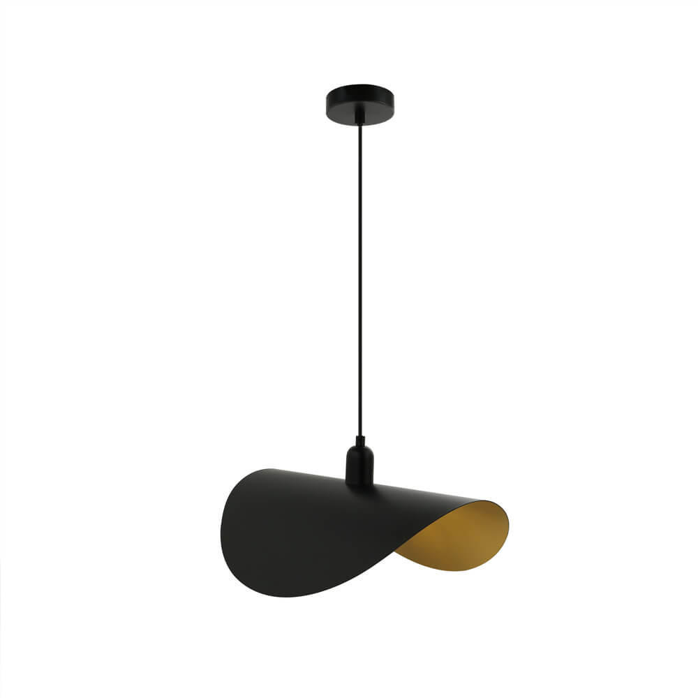 PENDELLEUCHTE RONA - Schwarz/Gold, Pendelleuchte - Schwarz, Metall (36.5/50/150cm) - Home Deluxe