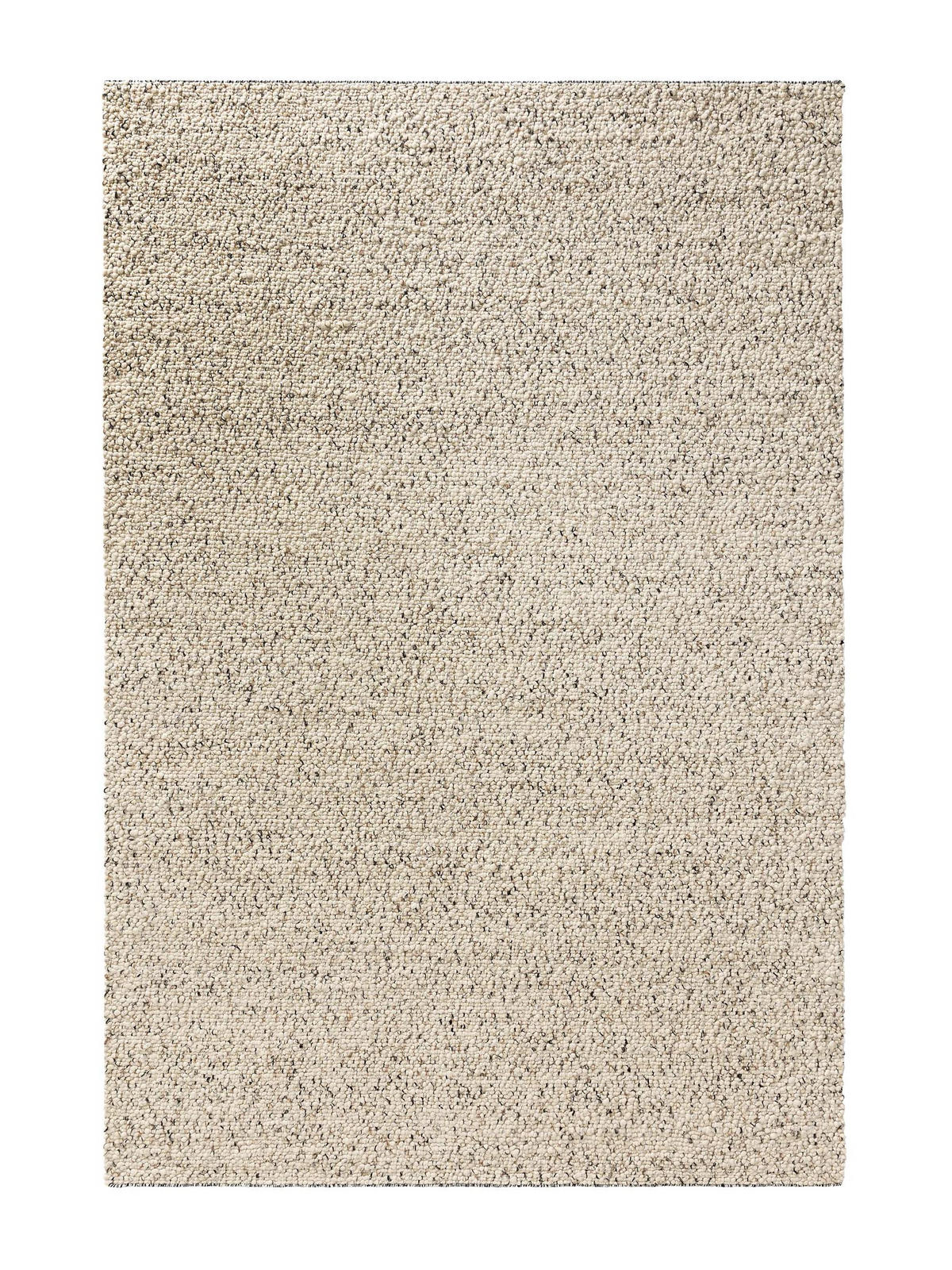 WOLLTEPPICH Patch Weiß/Schwarz 200x300 cm - Weiß, Textil (200/300cm) - benuta Pure