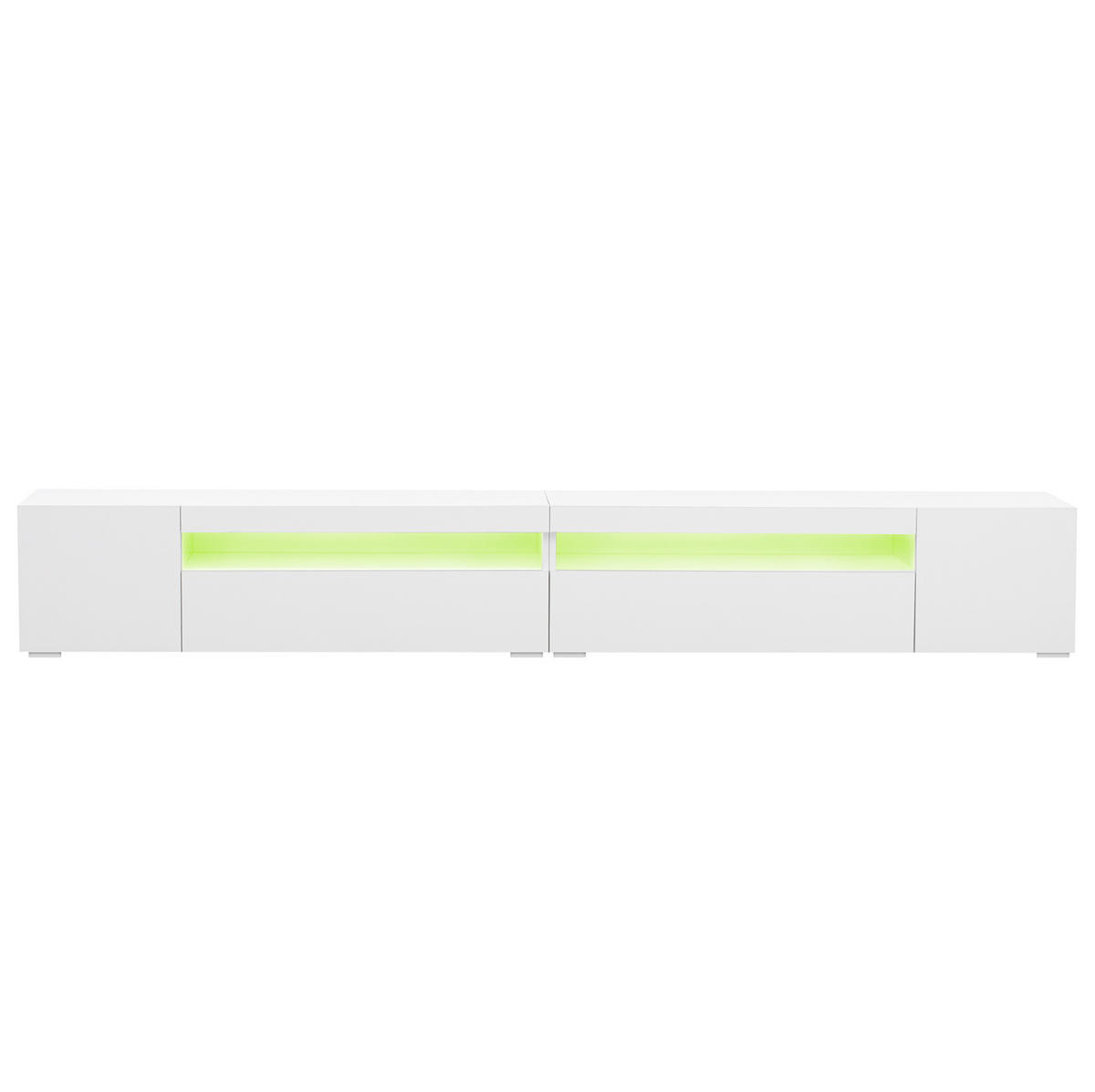 TV-SCHRANK aus MDF 240x38,5x35,5 cm Weiß mit variabler LED-Beleuchtung und symmetrischem Design - Weiß, Holzwerkstoff (240/35.5/38.5cm) - Modfu