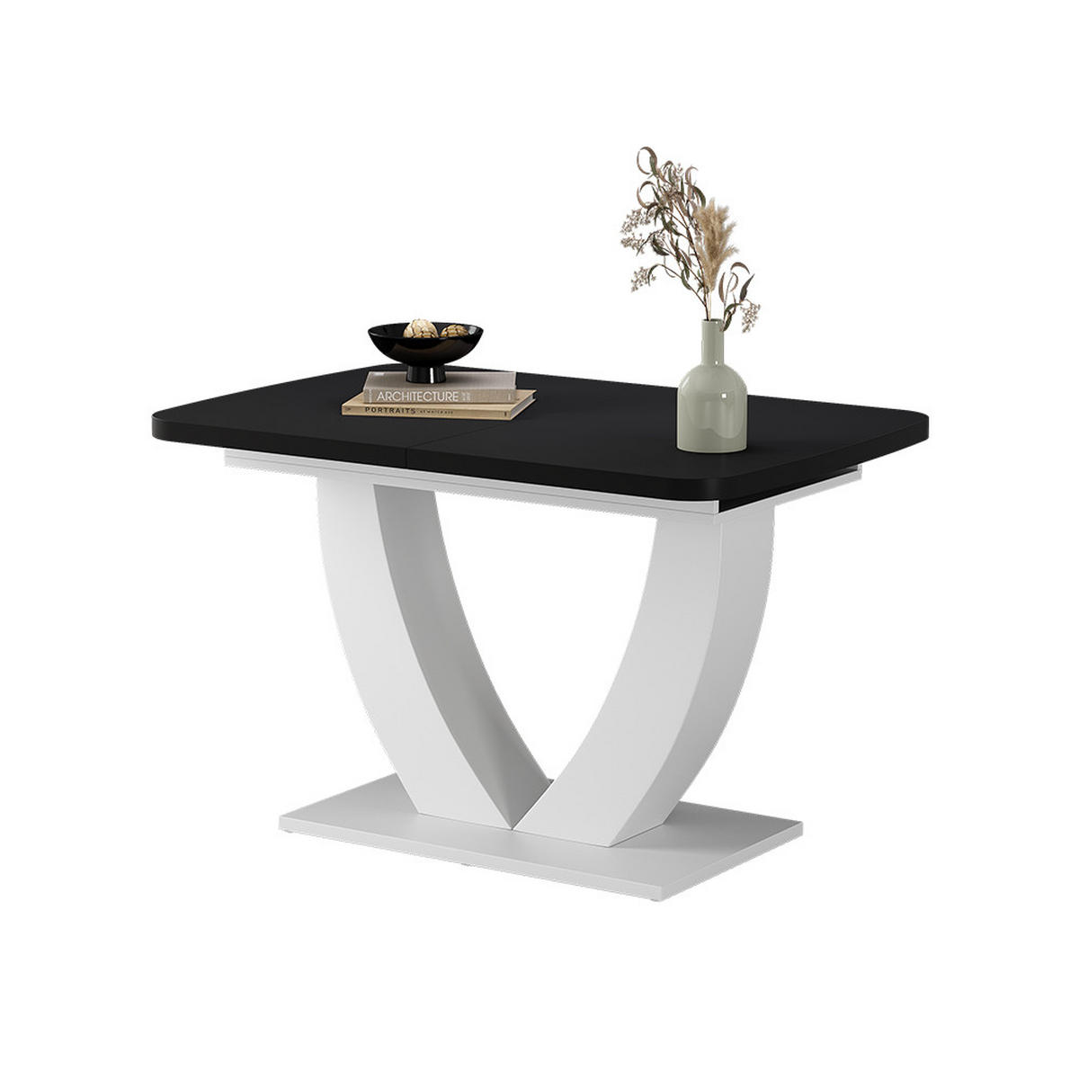 JEDÁLENSKÝ STÔL Fenaro Čierna/biela - čierna/biela, kompozitné drevo (80/120/77.4cm) - Vicco