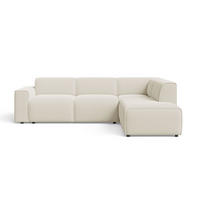ECKSOFA Eluno Creme Rechts - Creme/Schwarz, Holz/Kunststoff (292/220cm) - Graingold