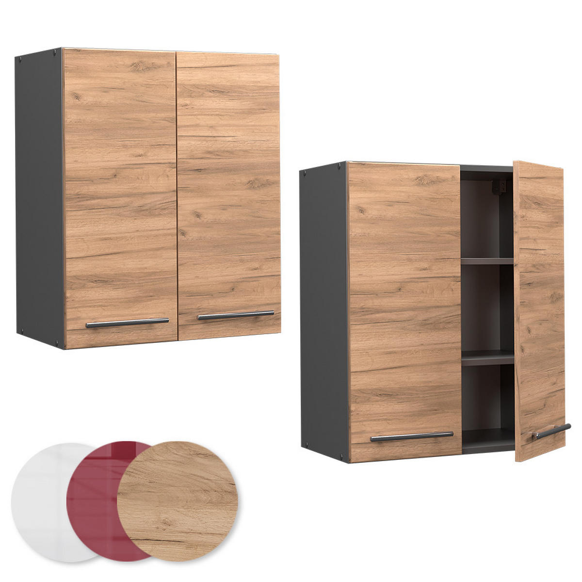 HÄNGESCHRANK Fame-Line Goldkraft Eiche 60 cm - Anthrazit/Eiche Wotan, Holzwerkstoff (60/72/34.1cm) - Vicco