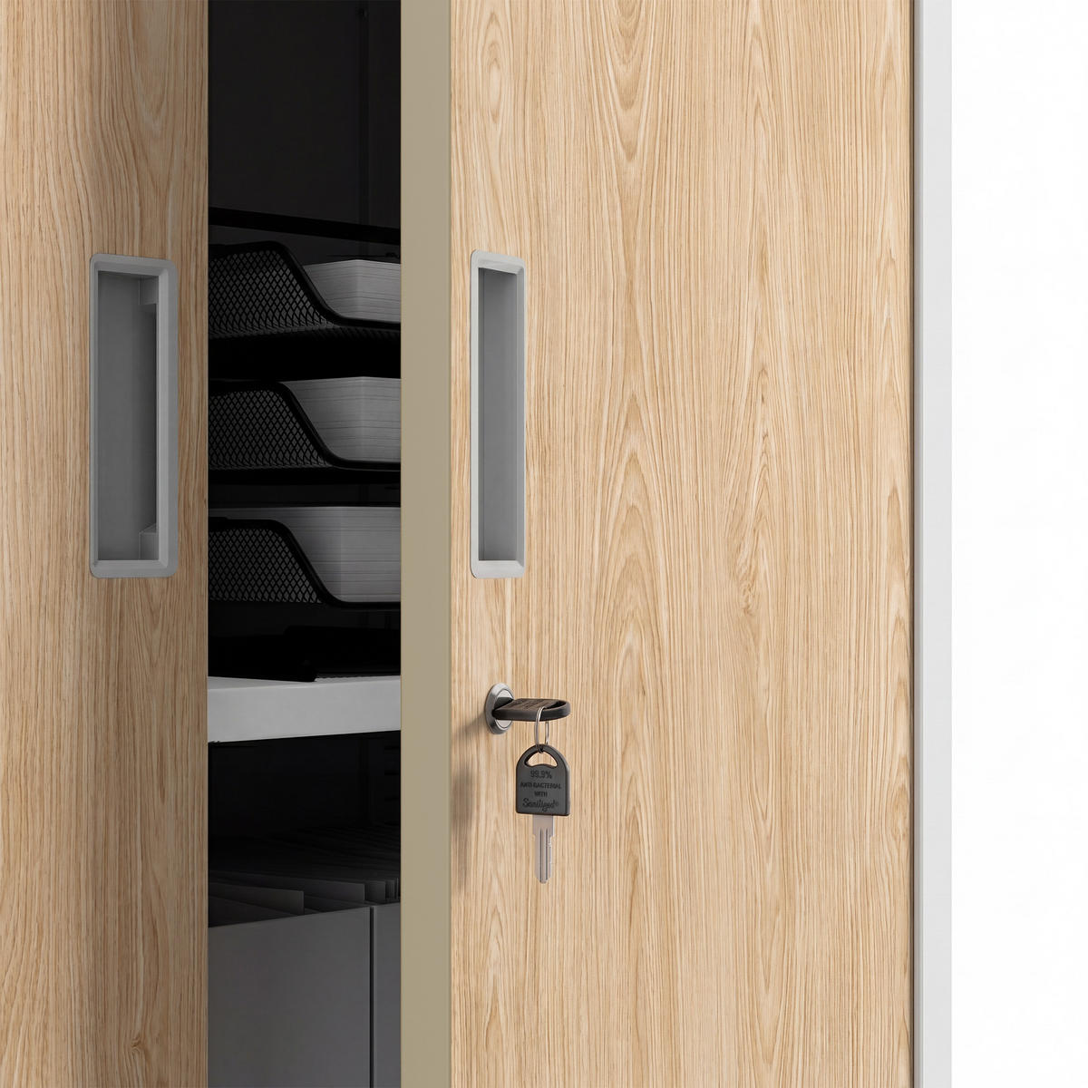 AKTENSCHRANK FILIP II 185x90x40 cm - Weiß/Sonoma Eiche, Metall (90/185/40cm) - Jan Nowak