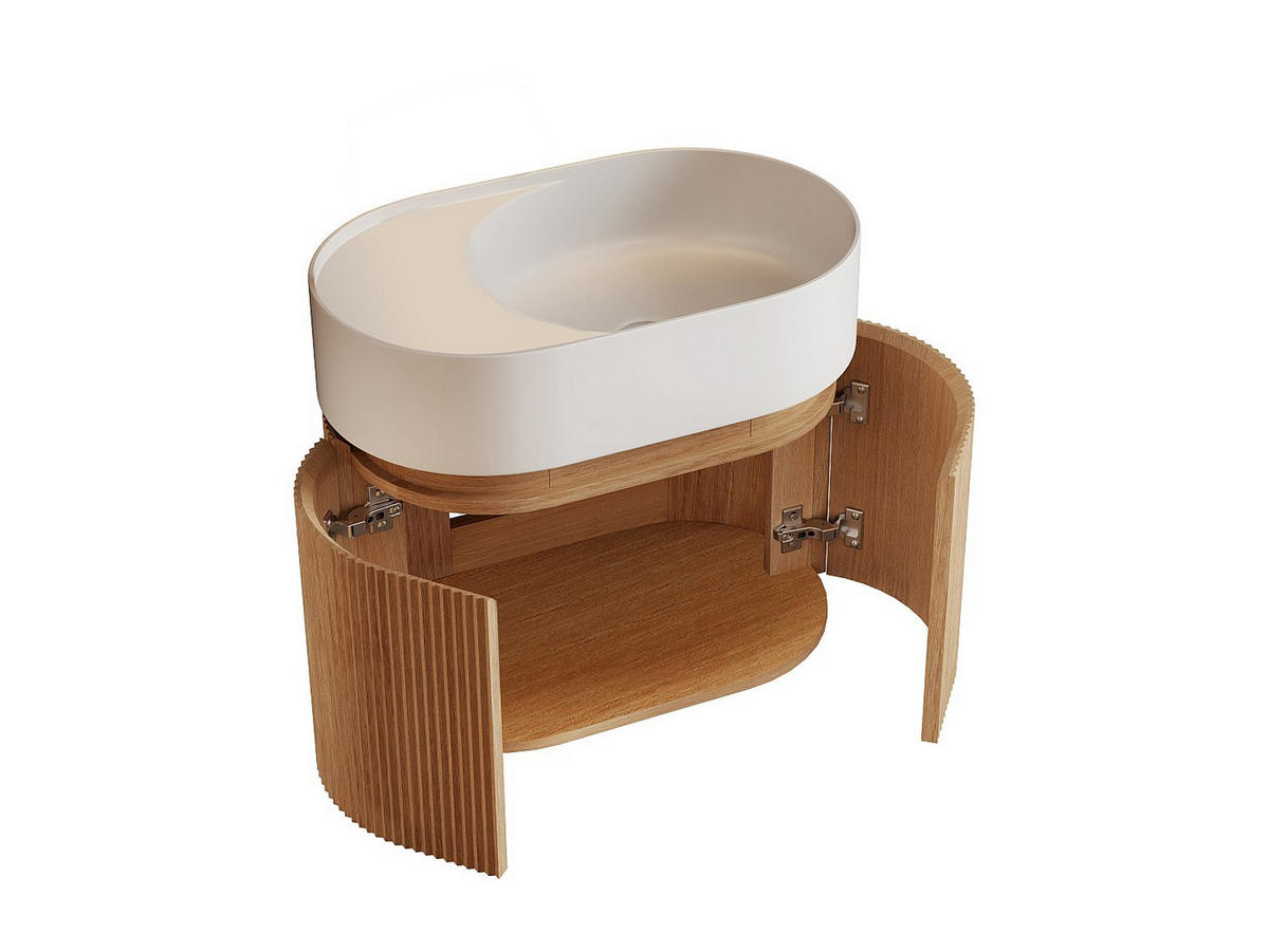 EINZELWASCHTISCH - 60 cmcm x 37 cmcm - Holz, Platte - Naturfarben Hell - PROTEA - Naturfarben, Holz (60/51/37cm) - Vente-Unique