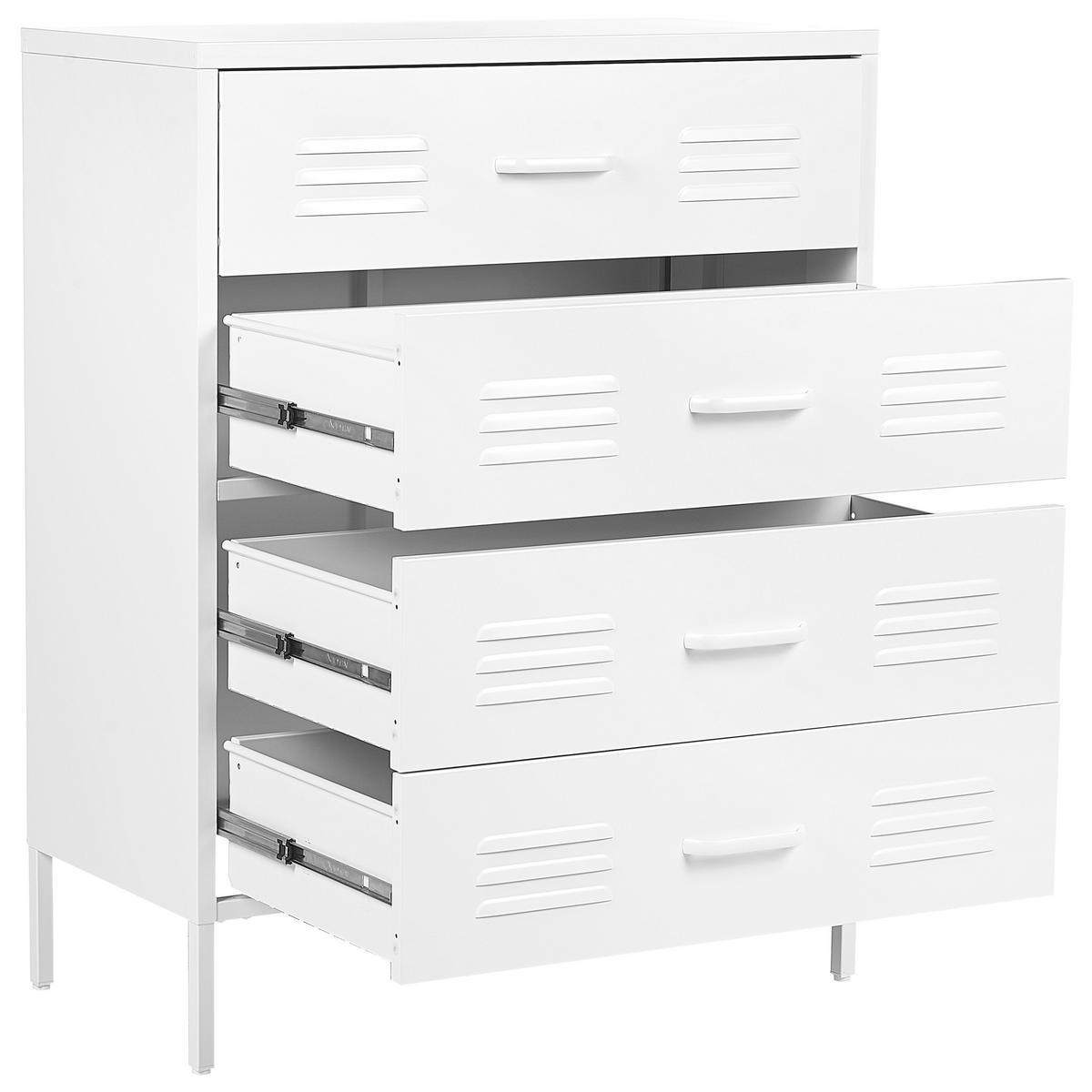 KOMMODE 4 Schubladen weiß Enago - Weiß, Metall (80/102/40cm) - Beliani