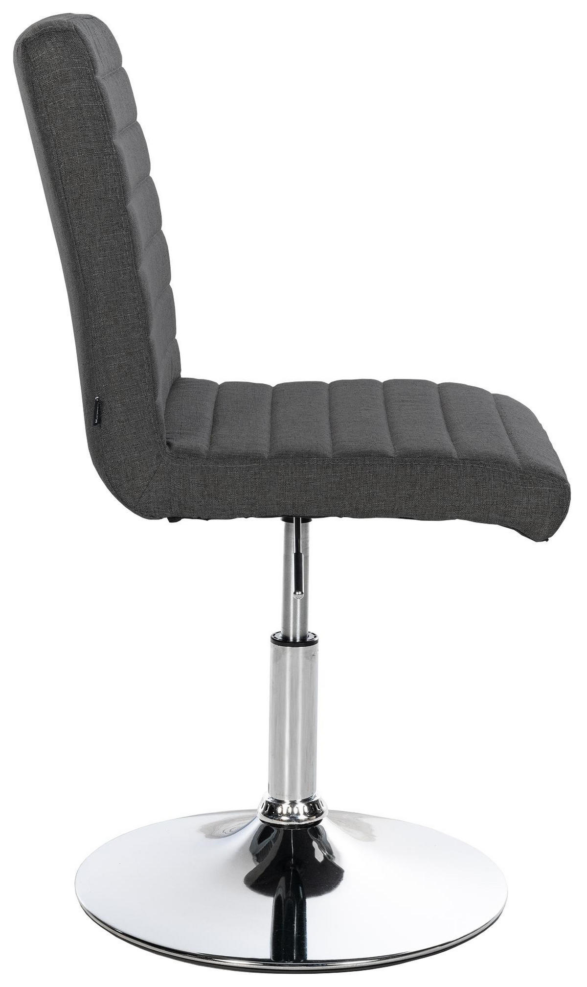 DREHSTUHL 2er Set Stoff dunkelgrau - Chromfarben/Dunkelgrau, Textil/Metall (44/81/60cm) - CLP