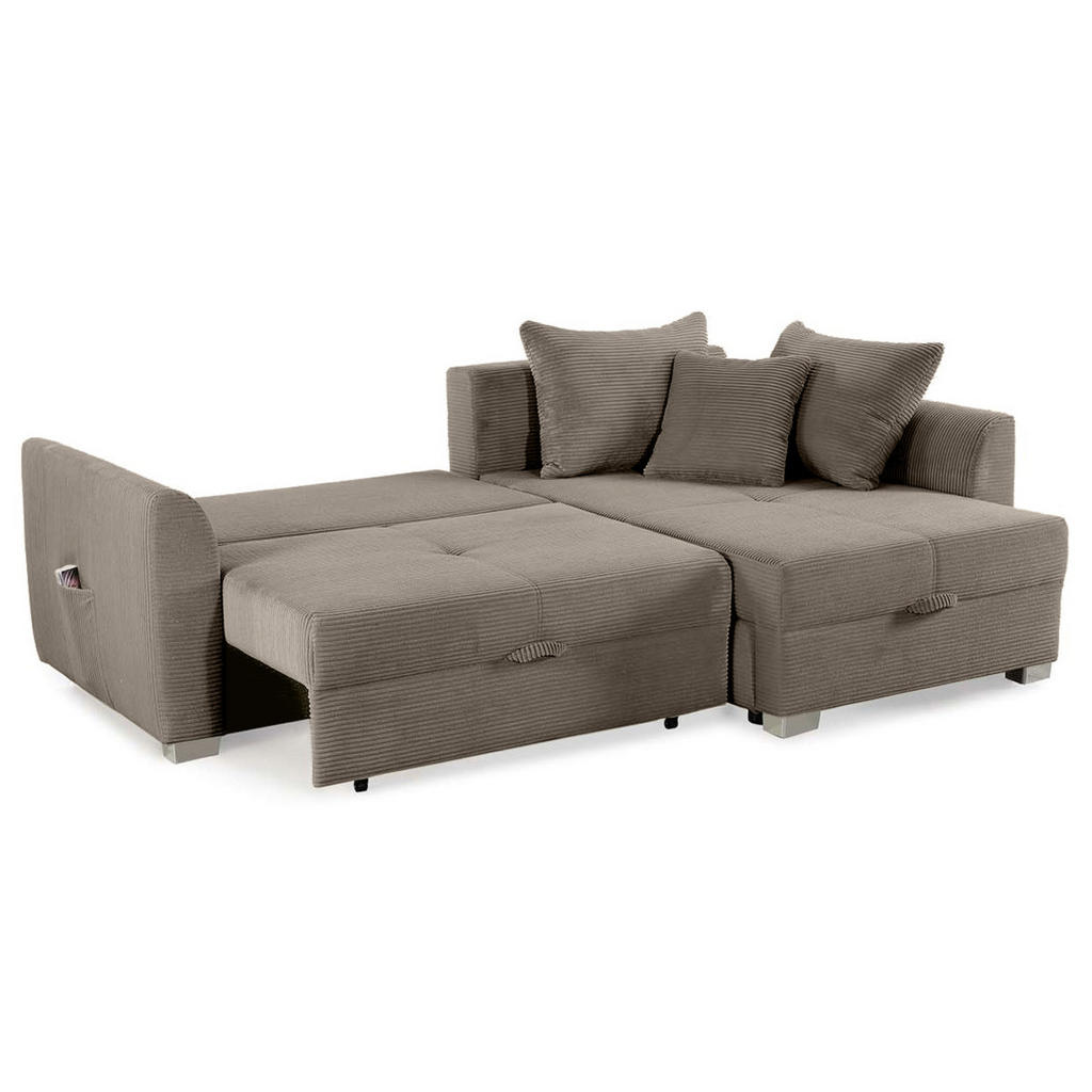 Thumbnail - luma-home Ecksofa, Braun, Textil, 4-Sitzer, Füllung: Polyurethan (Pur), Ottomane links, L-Form, rechts montierbar, seite...