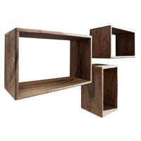 WANDREGAL Sheesham 45x20x30 rot-braun gebeizt TORONTO #142 - Dunkelbraun, Holz (45/30/20cm) - Massivmoebel24