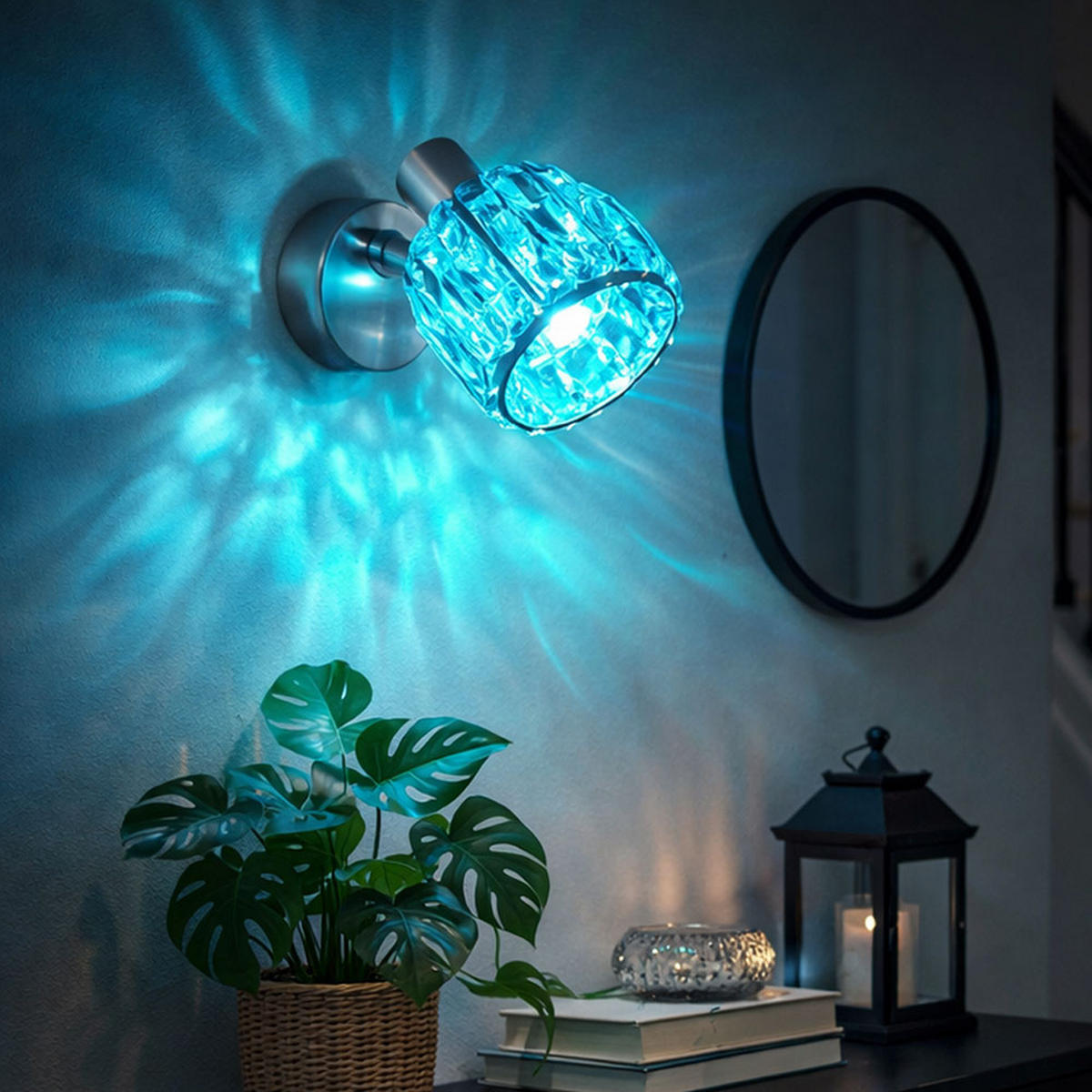 LED WANDLEUCHTE KRIS Chrom Silber - Silberfarben, Glas (9.2/12.5/16cm)